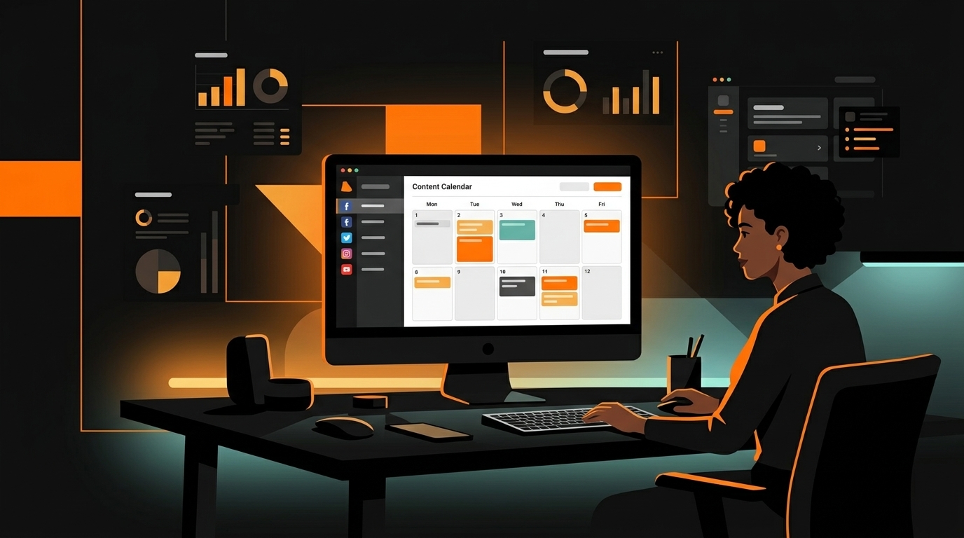 Becky — Social Media Manager content creation workspace