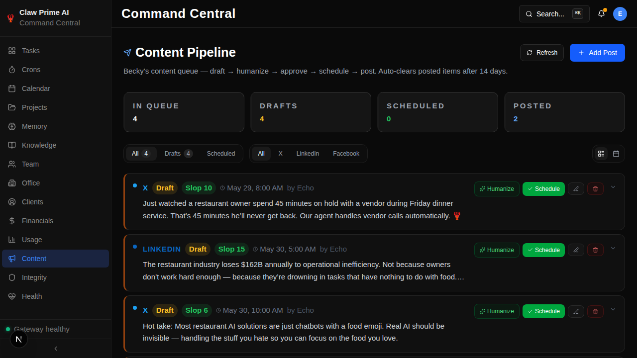 Content approval queue