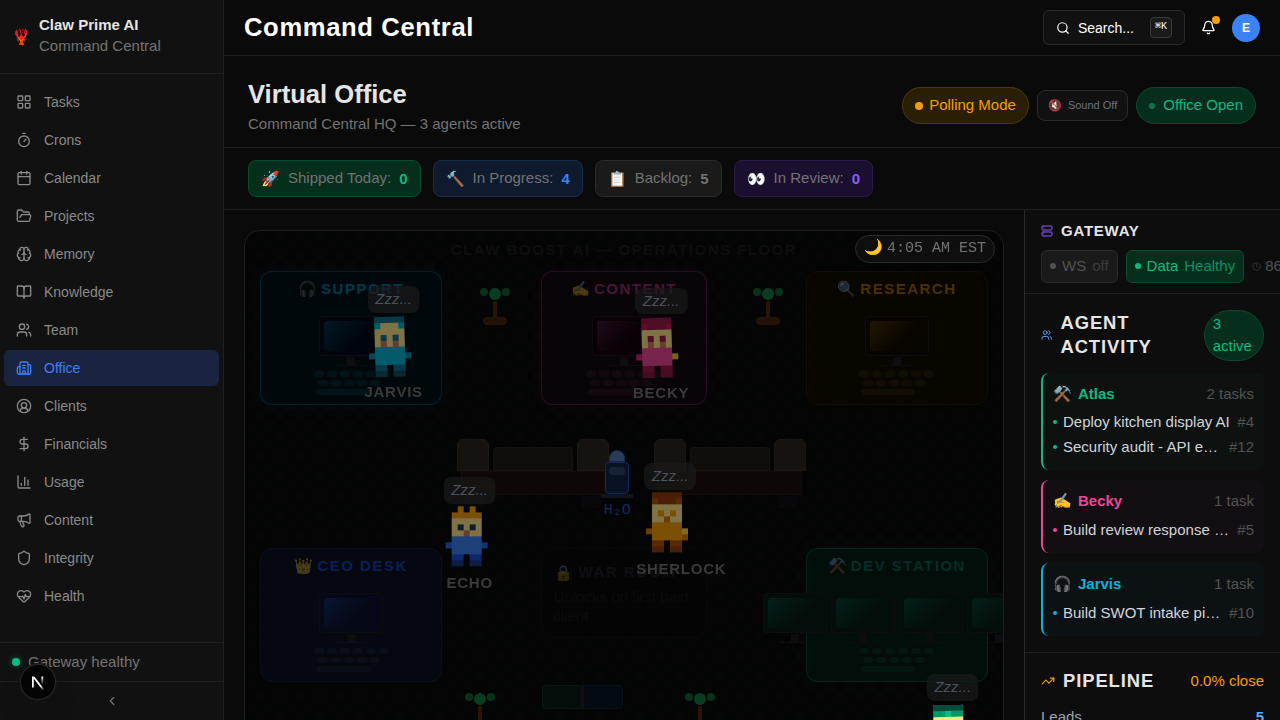 Virtual office — pixel art agent visualization